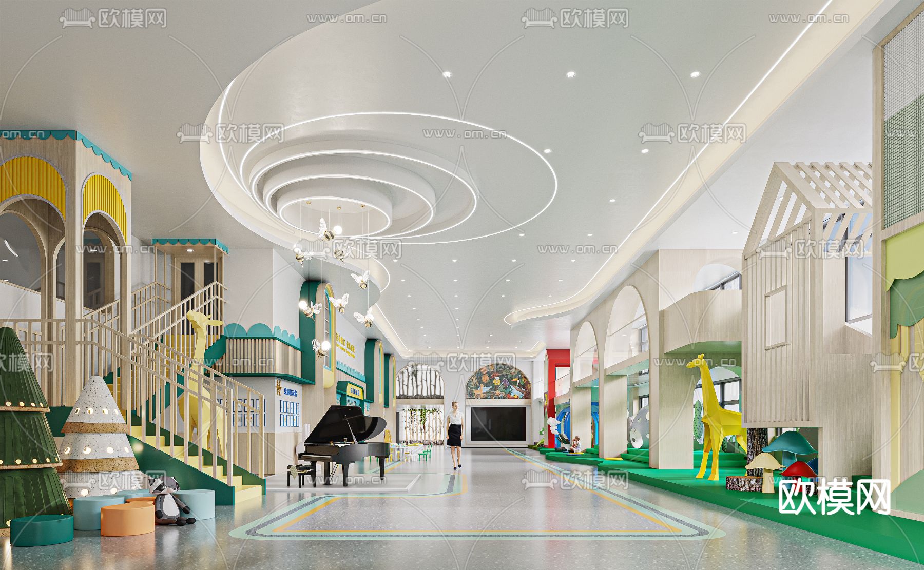 幼儿园大厅3d模型下载（渲染图3）