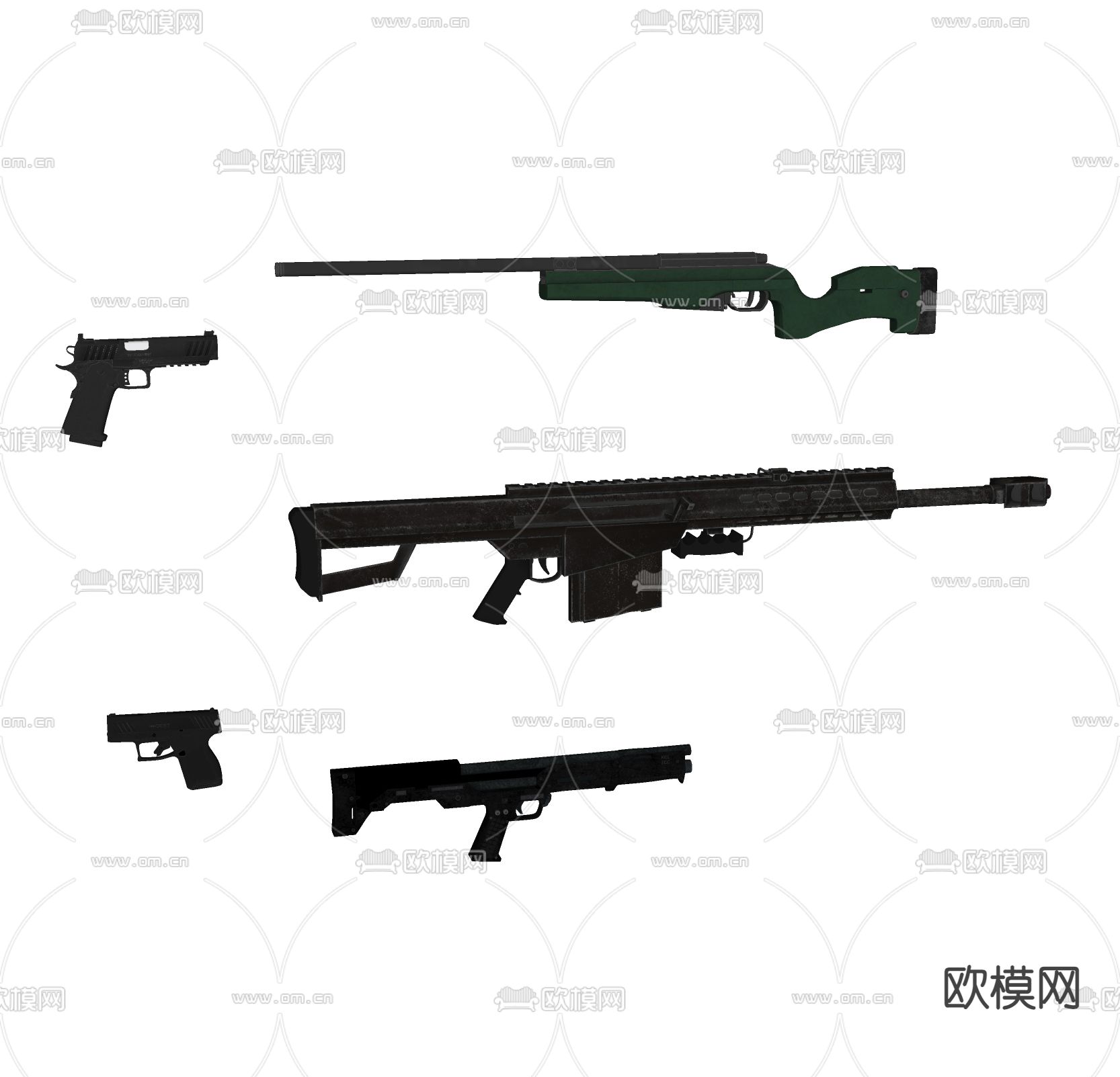 枪械武器 热武器 机枪su模型下载（渲染图2）