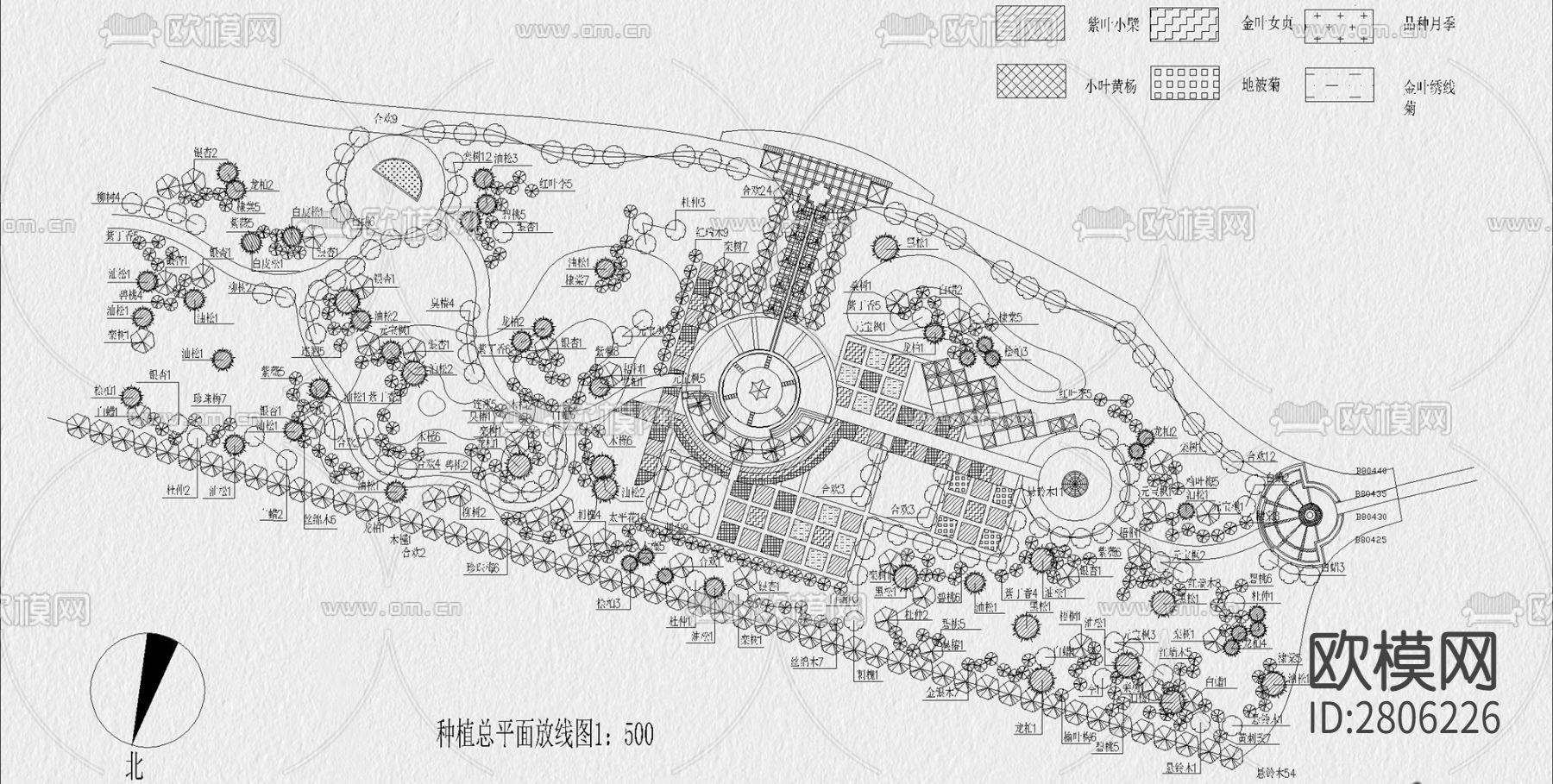 滨水湿地公园cad平面图下载（渲染图6）