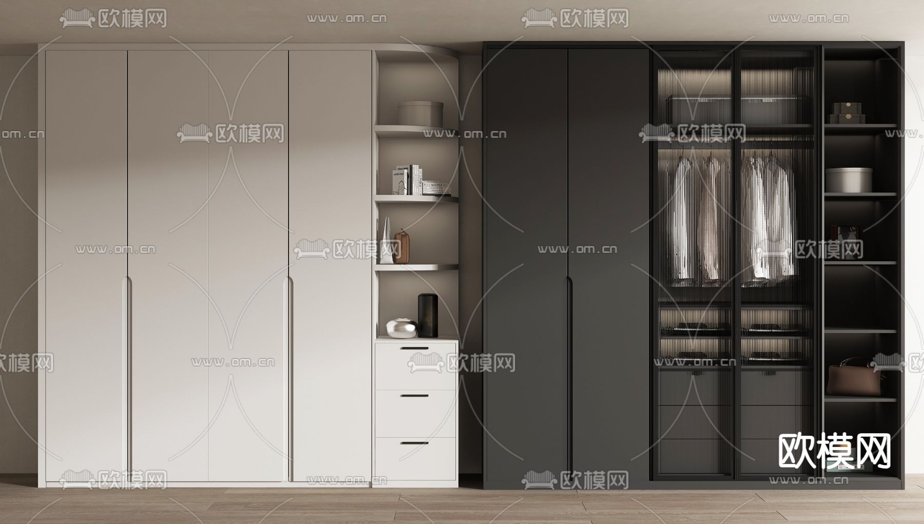 现代衣柜 衣橱3d模型下载