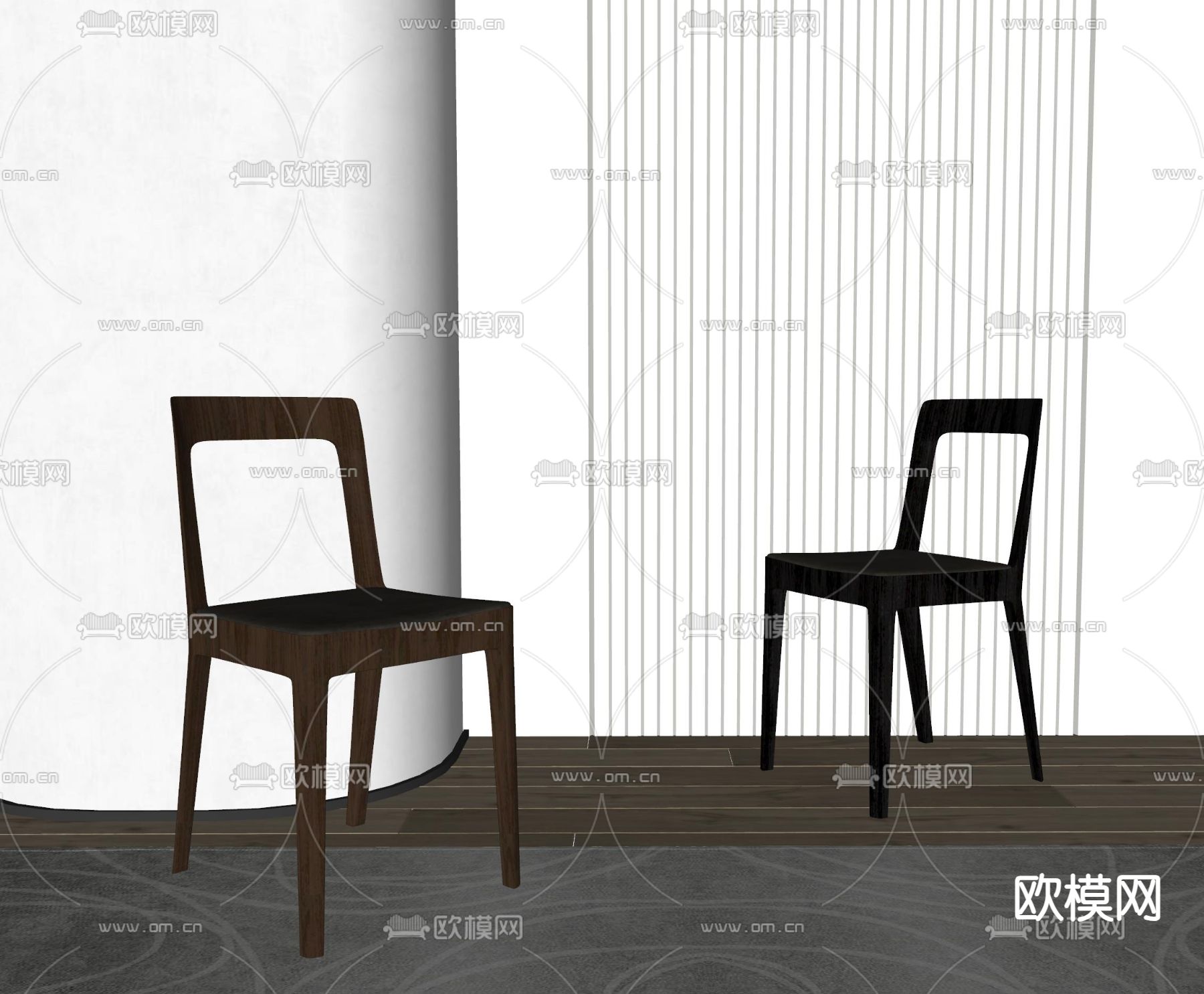 新中式椅子 休闲椅su模型下载（渲染图2）
