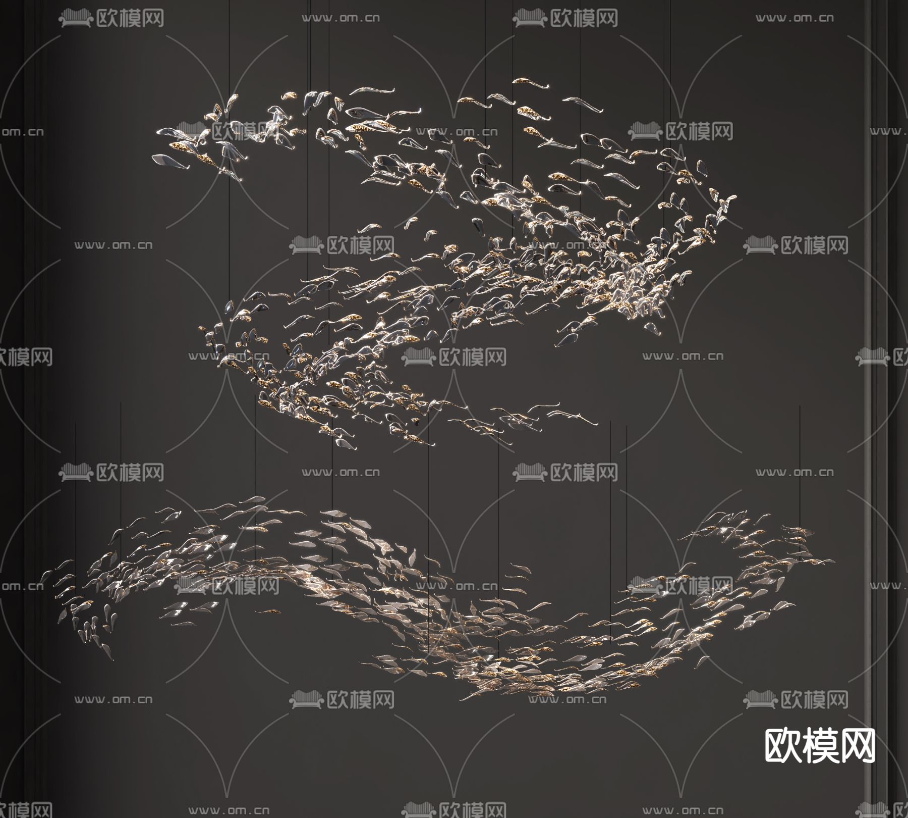 水晶吊灯su模型下载（渲染图1）