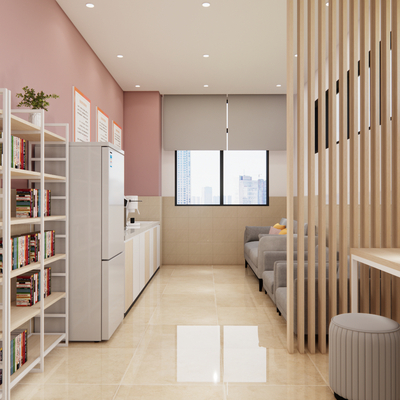  现代自习室 图书室su模型 