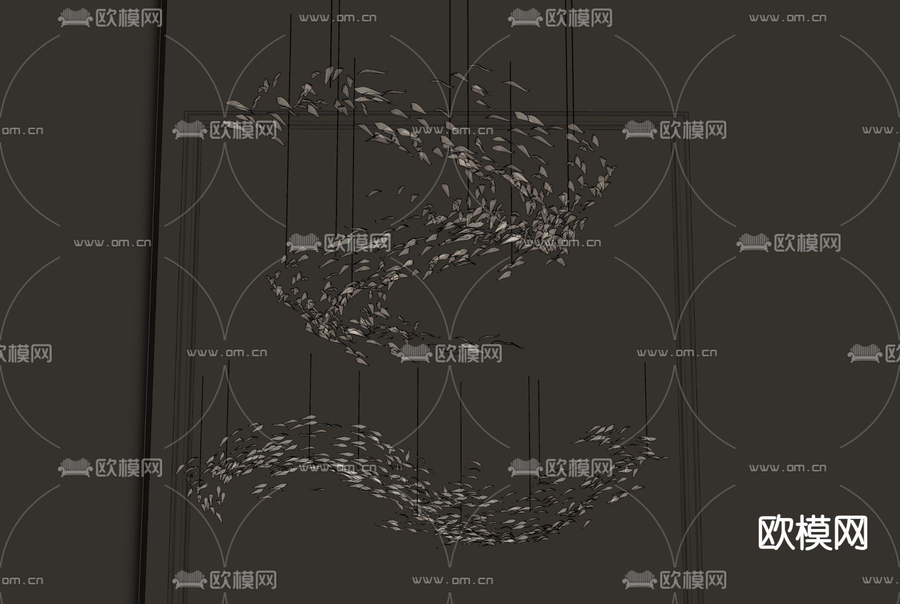 水晶吊灯su模型下载（渲染图2）