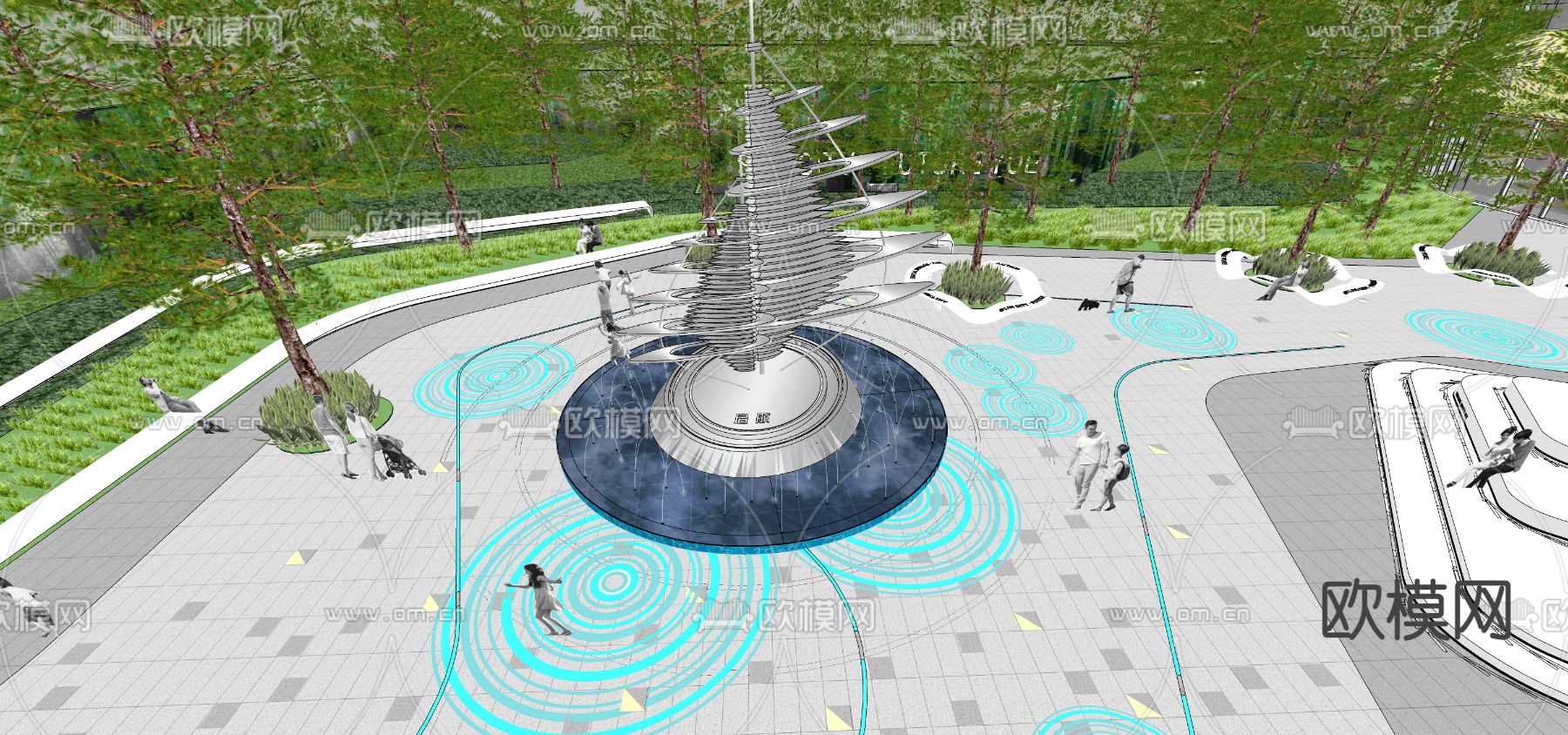 帆船艺术雕塑su模型