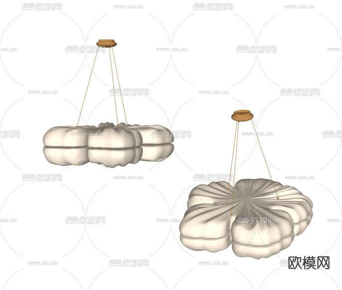 花瓣吊灯su模型下载(渲染图2)