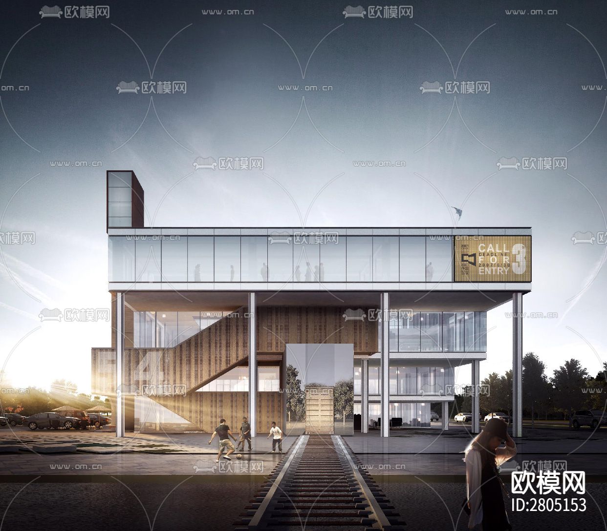 集装箱建筑水电cad施工图下载（渲染图2）