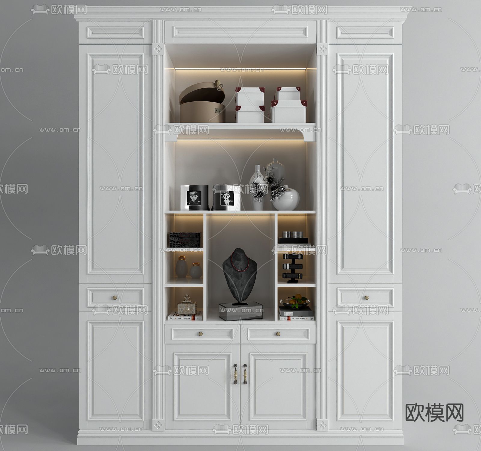 欧式装饰柜 陈列柜3d模型下载