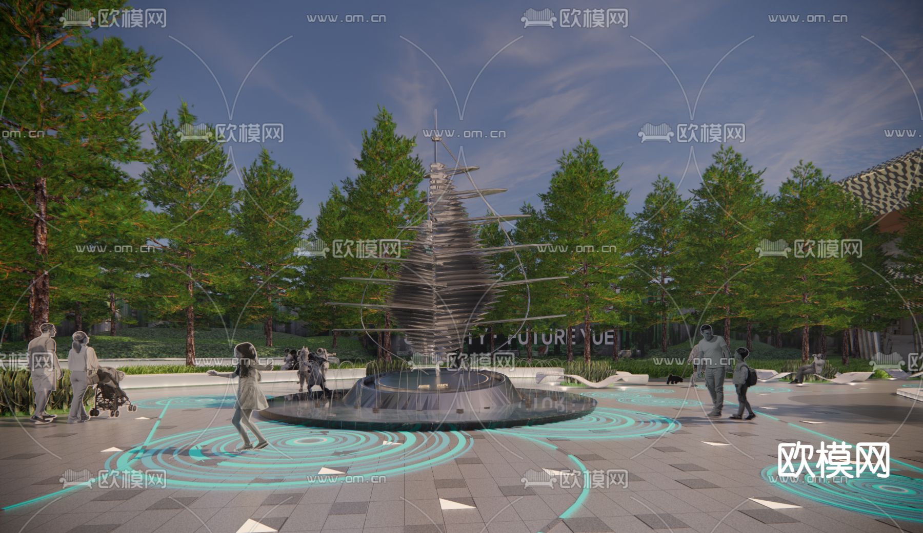 帆船艺术雕塑su模型