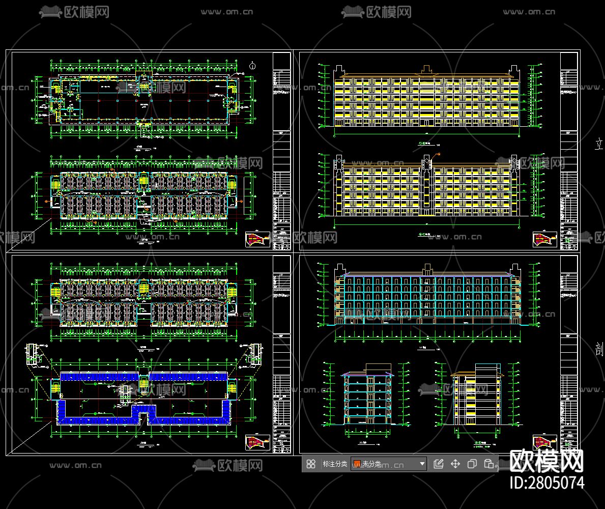 大学公寓宿舍cad图库下载（渲染图4）