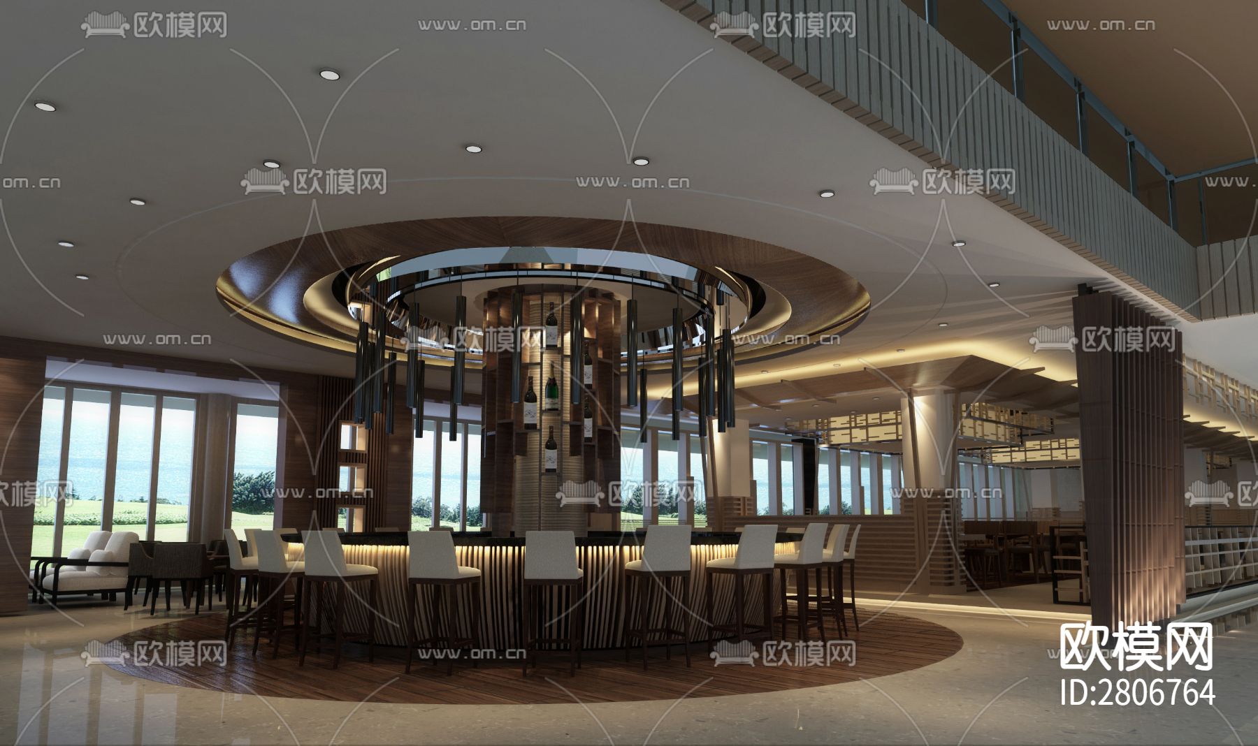 高尔夫球场会所全套cad施工图下载（渲染图3）