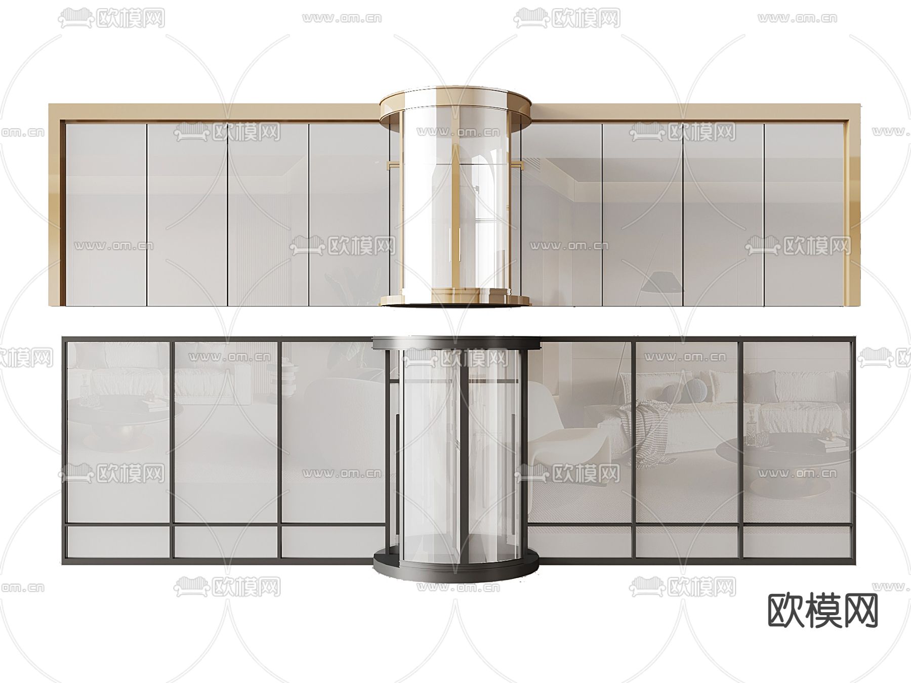 玻璃门 旋转门 电动门3d模型下载