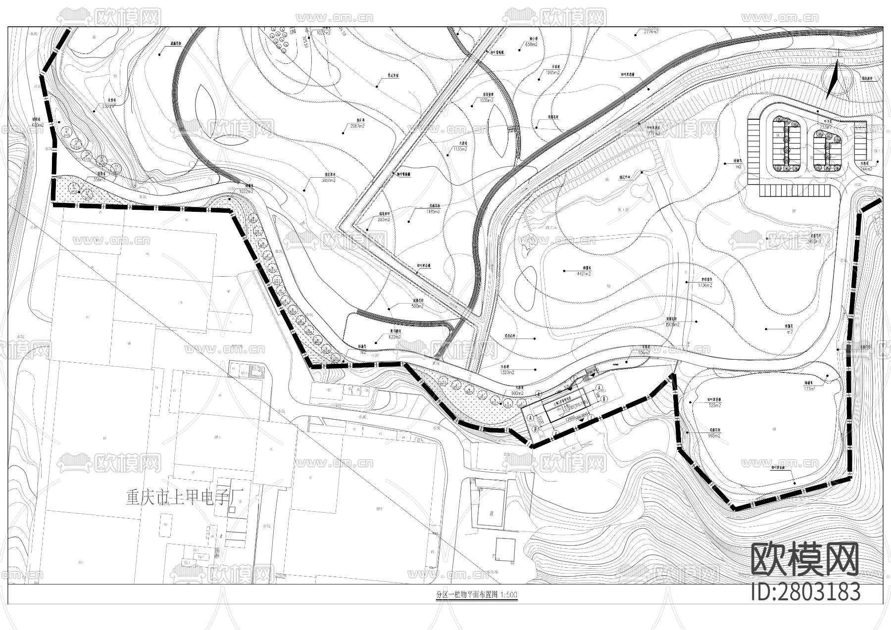磷石膏堆场封场后城市复绿休闲公园CAD施工图下载（渲染图6）
