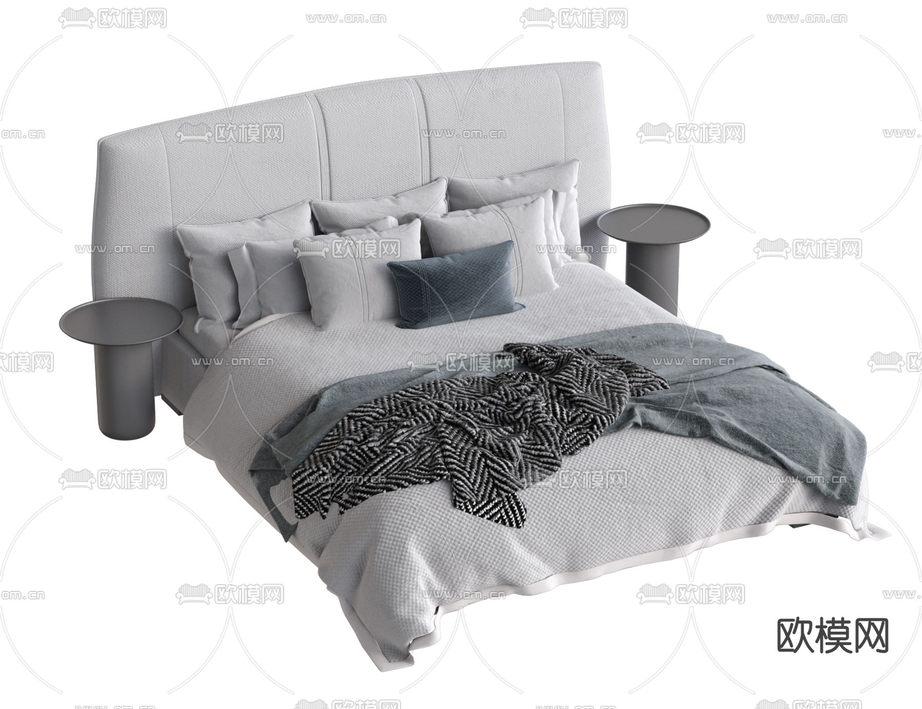 B&B 双人床3d模型下载