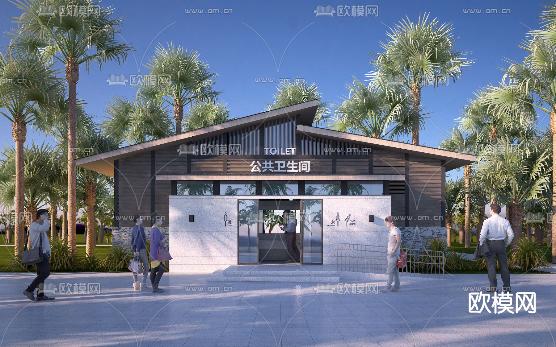 公厕 公共卫生间3d模型下载