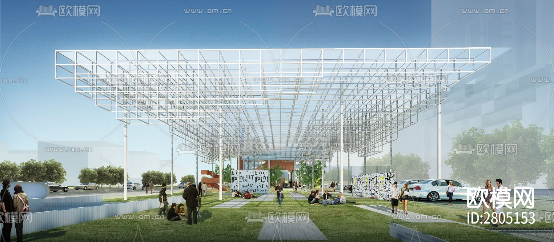 集装箱建筑水电cad施工图下载（渲染图4）