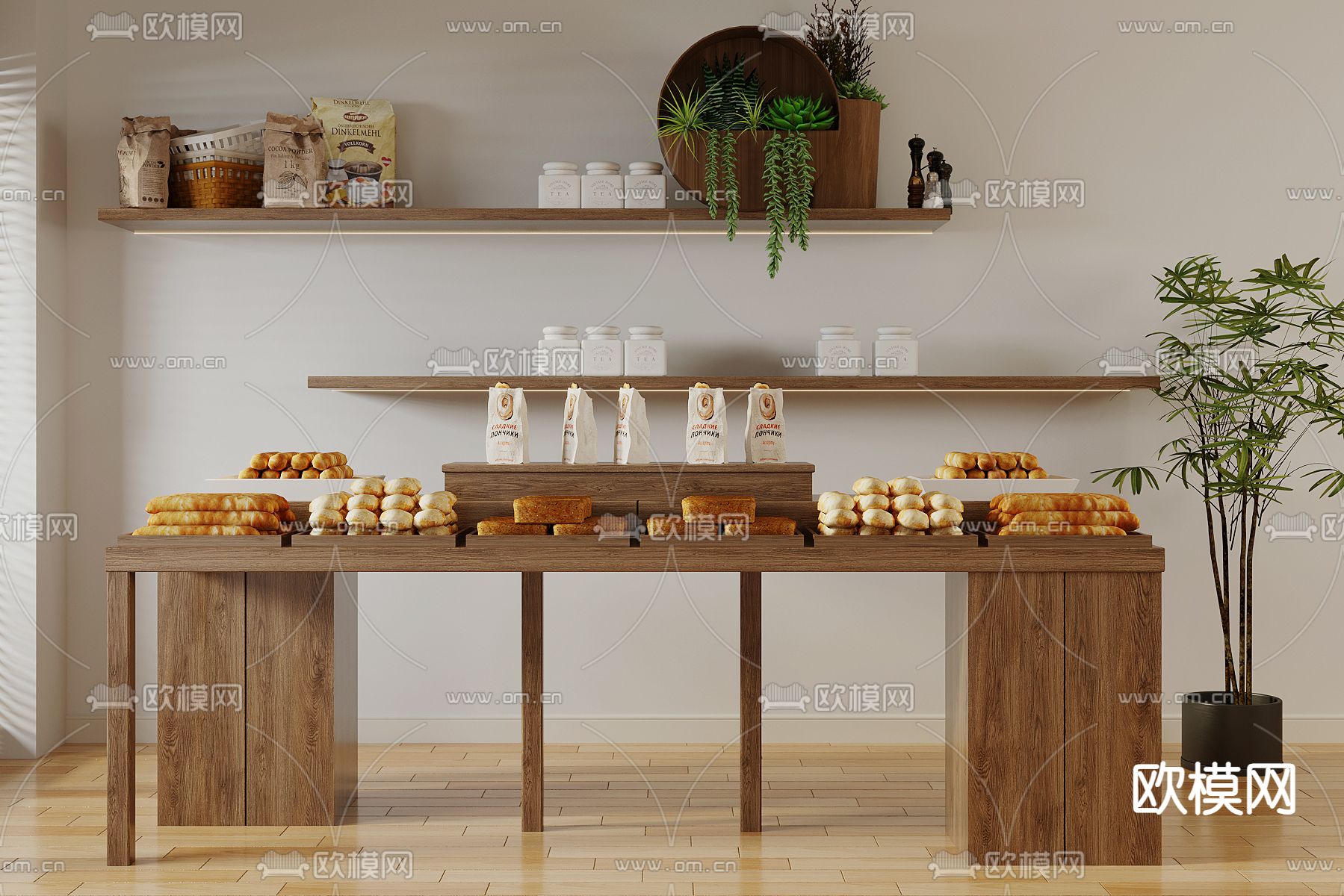 甜品 蛋糕 面包展示柜3d模型下载