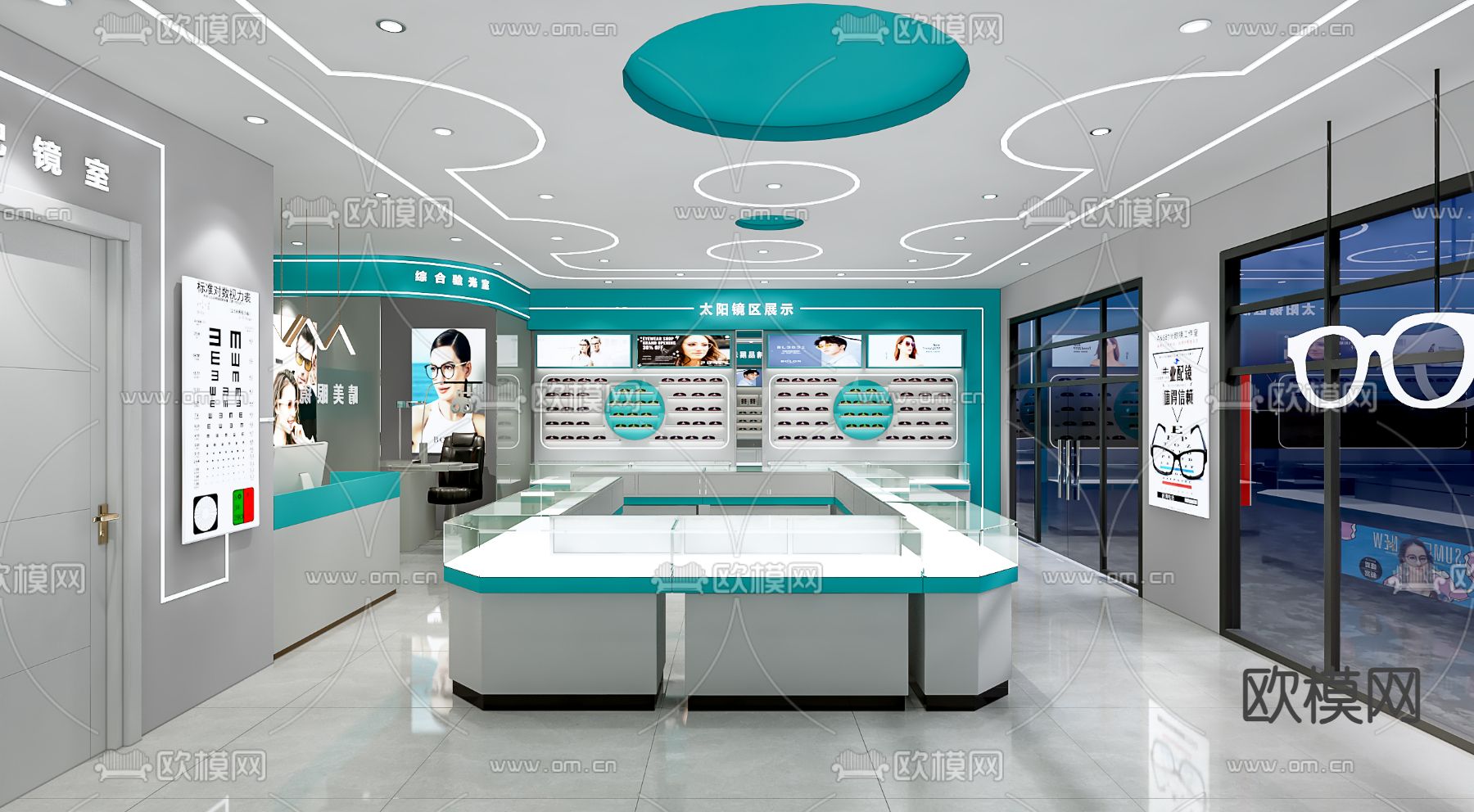 现代眼镜店3d模型下载（渲染图2）