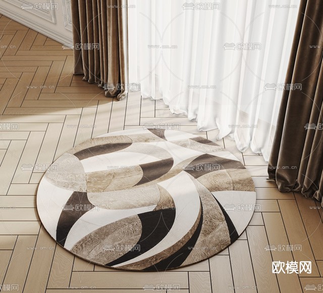圆地毯3d模型下载