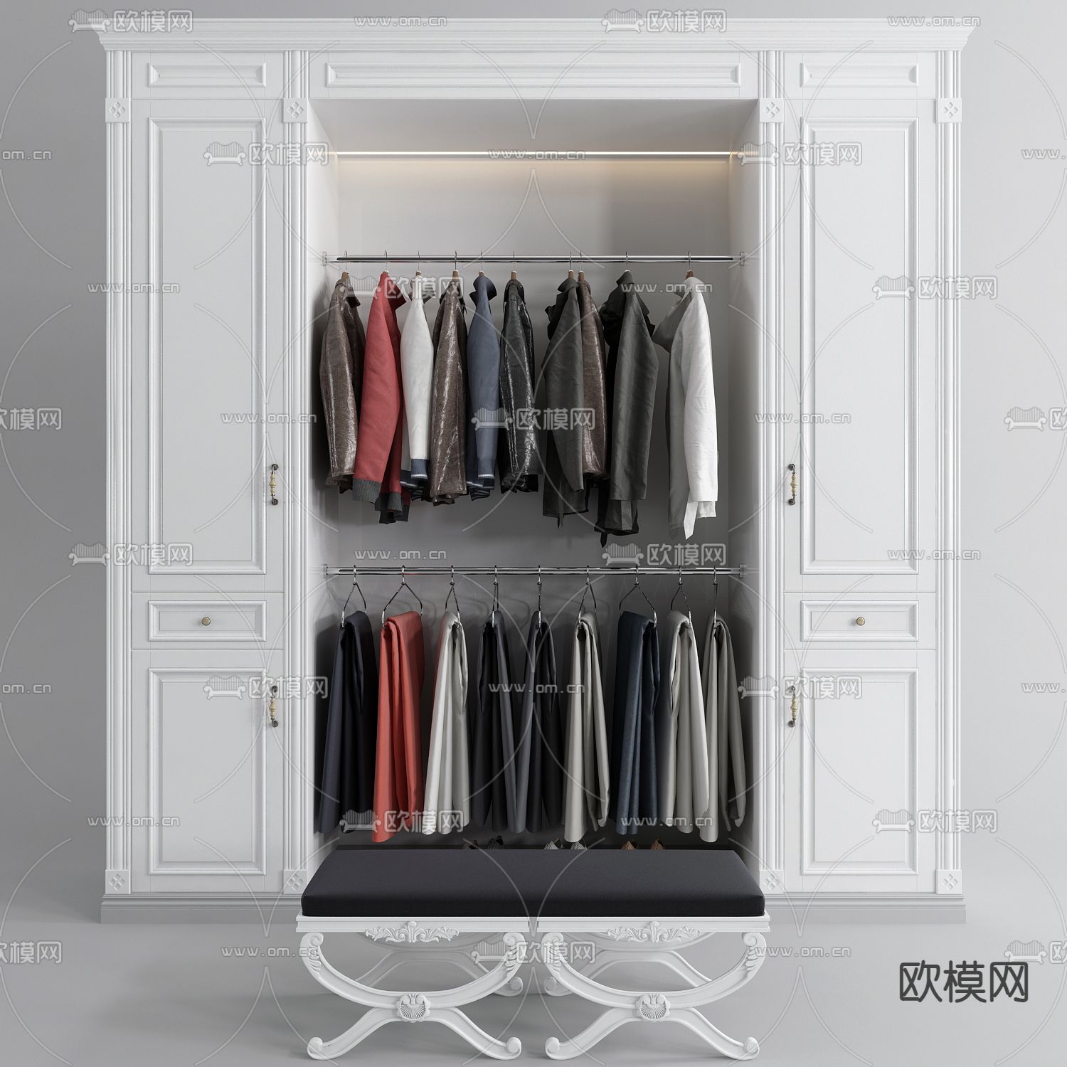欧式衣柜 衣橱3d模型下载