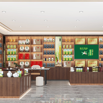 现代茶叶店 专卖店3d模型