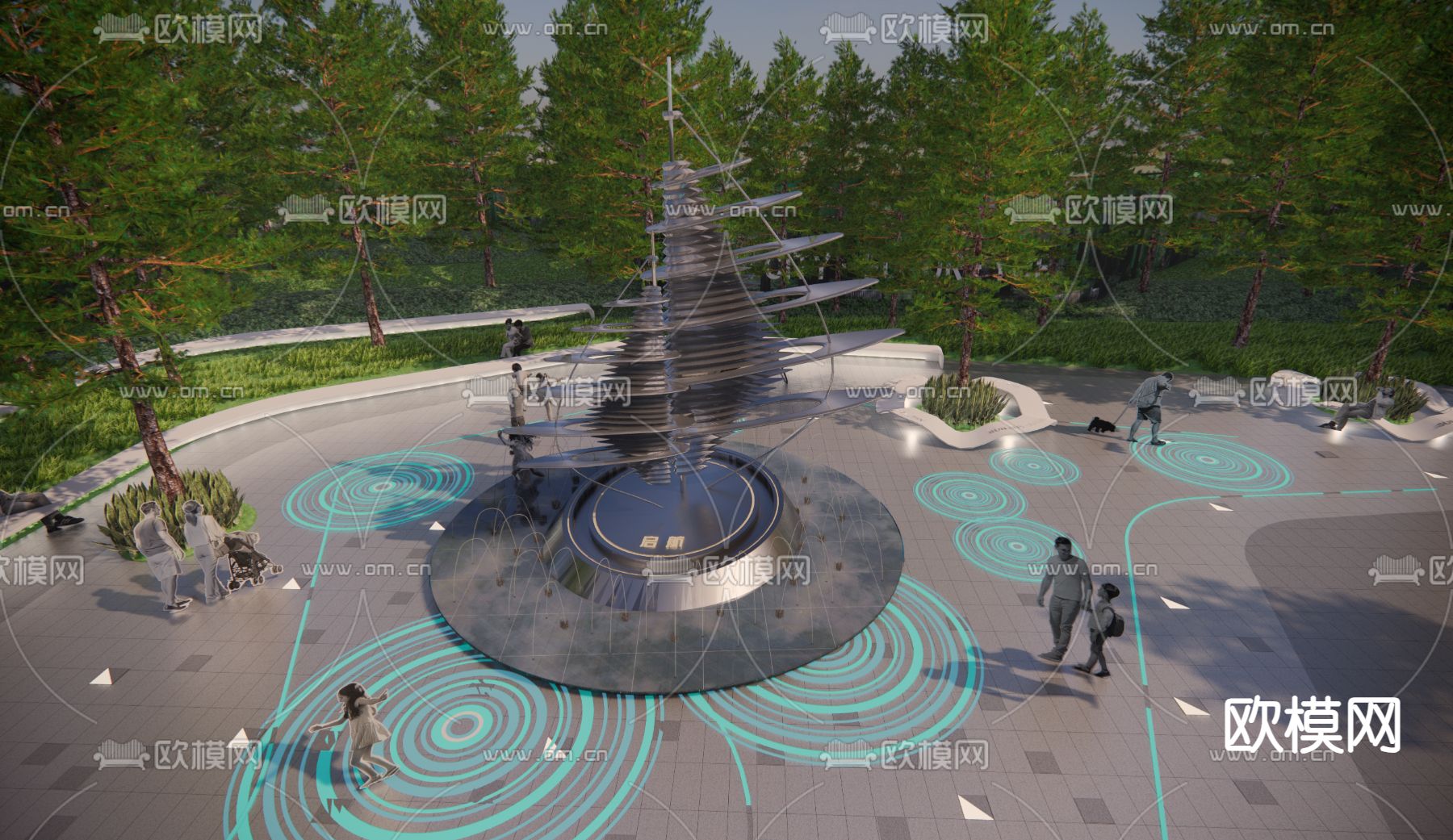 帆船艺术雕塑su模型