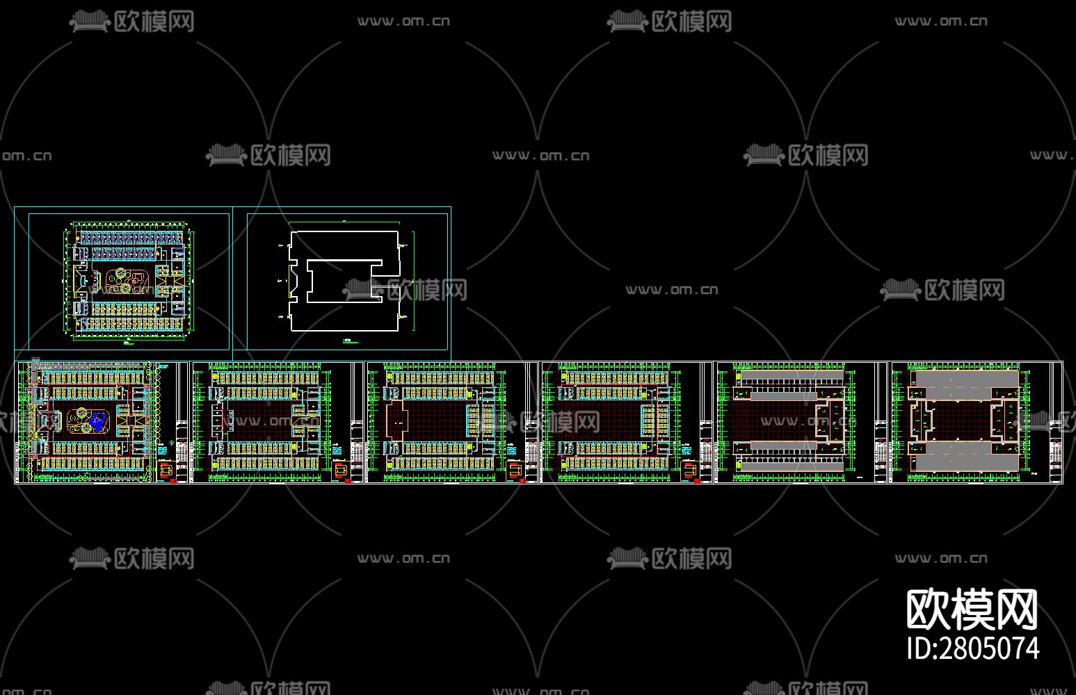 大学公寓宿舍cad图库下载（渲染图8）