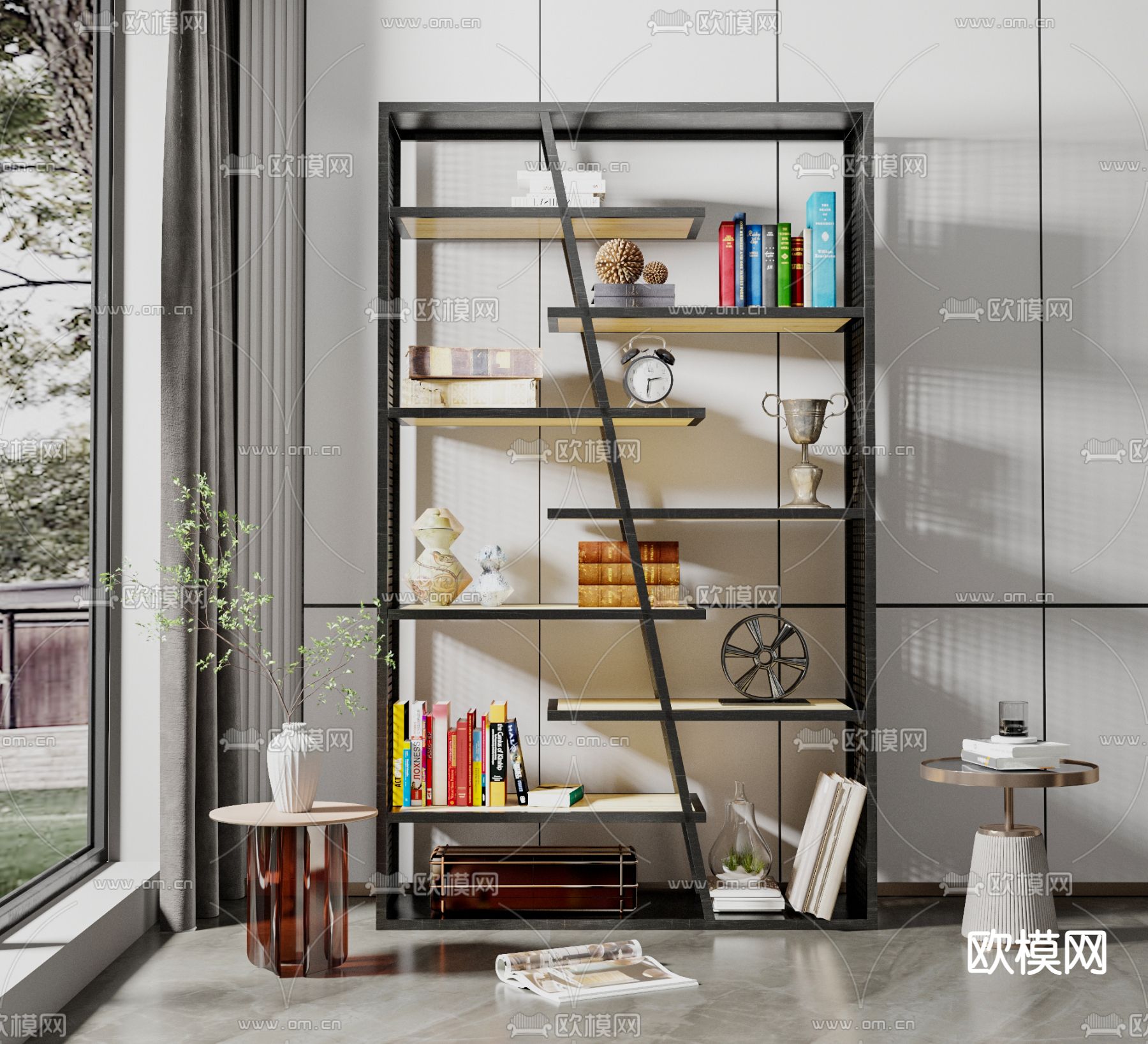 工业风装饰架 置物架su模型下载（渲染图1）