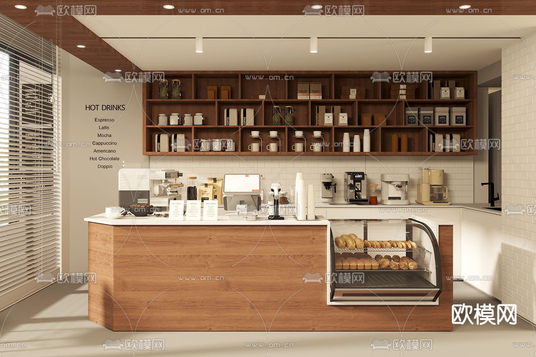 咖啡厅吧台 操作台3d模型下载