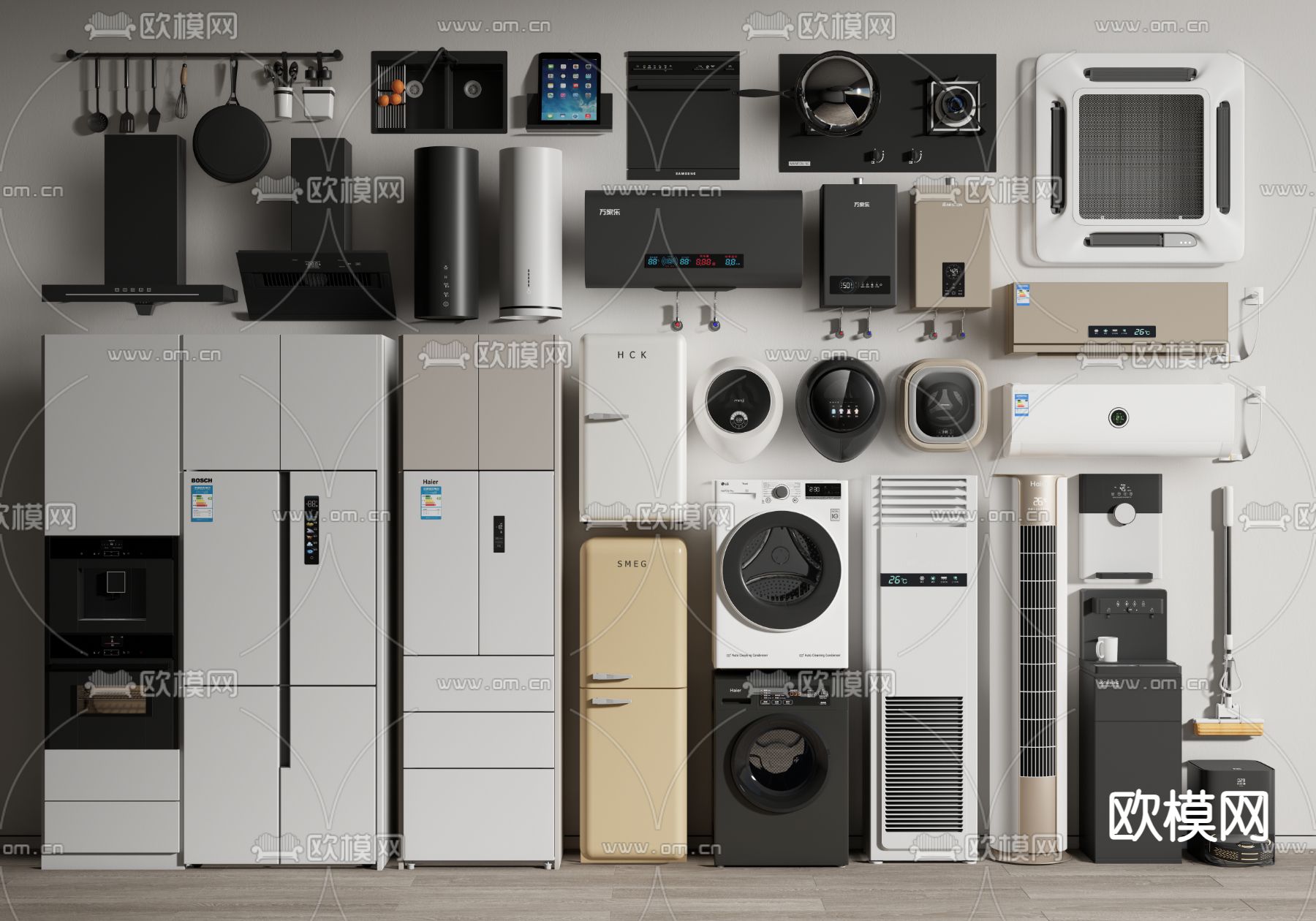 冰箱 冰柜 洗衣机 空调3d模型下载