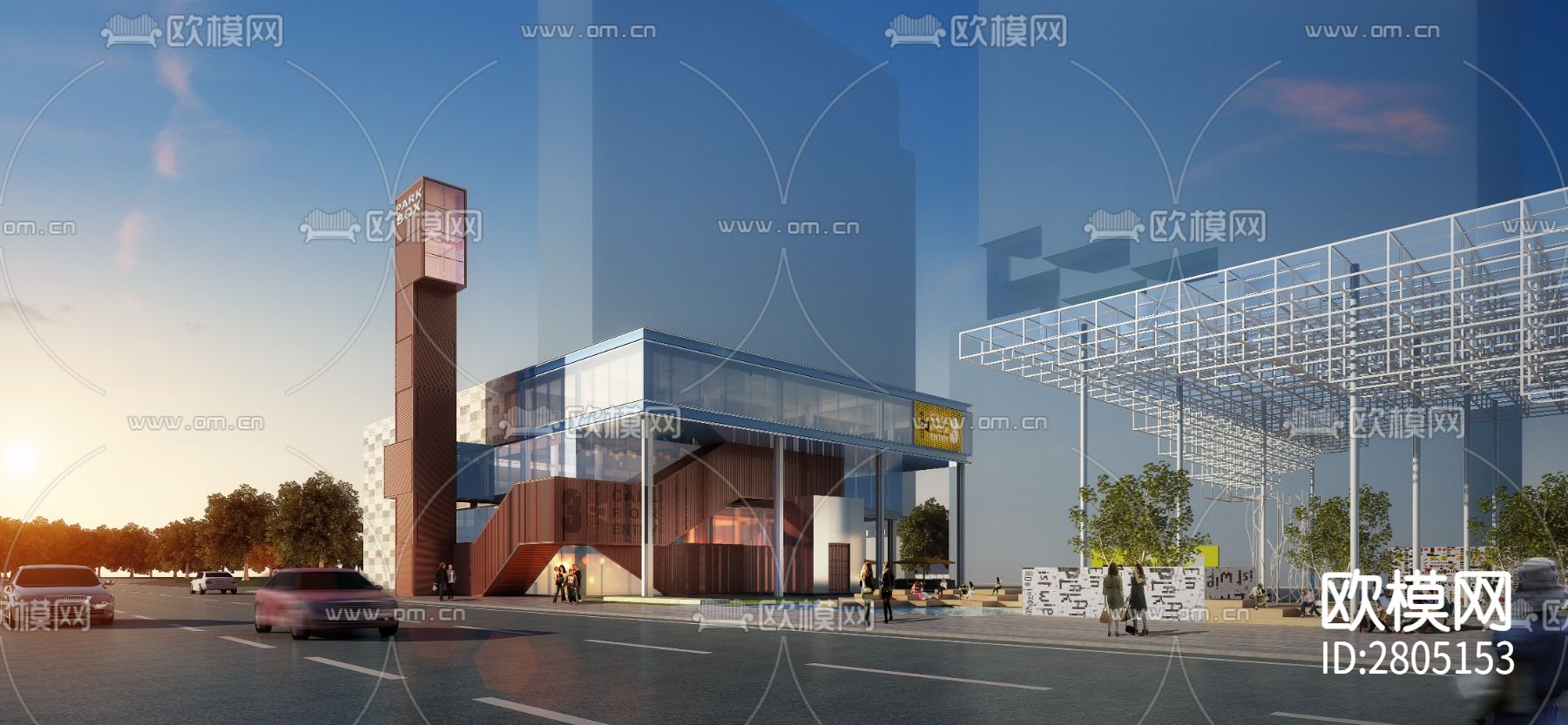 集装箱建筑水电cad施工图下载（渲染图1）