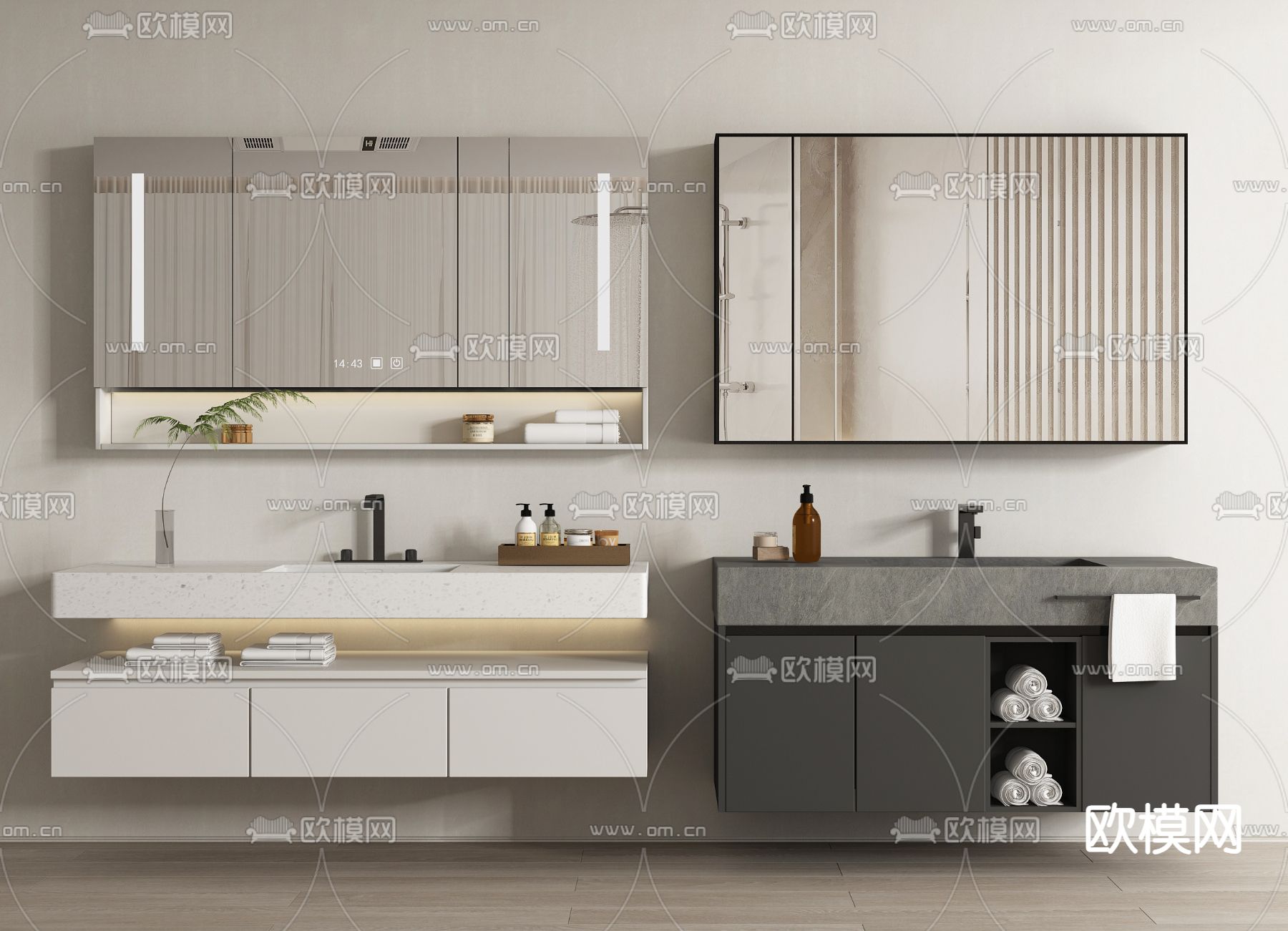 台盆 镜柜 洗手台3d模型下载