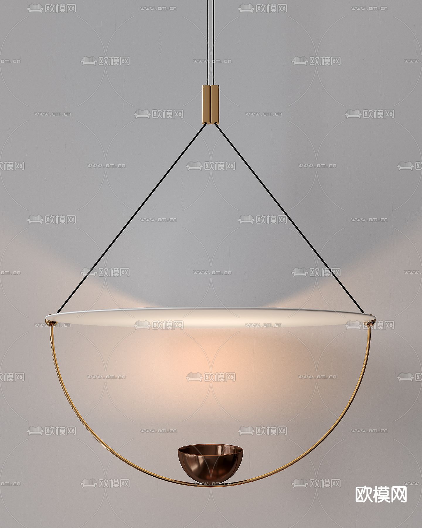 轻奢吊灯 艺术吊灯su模型下载（渲染图1）