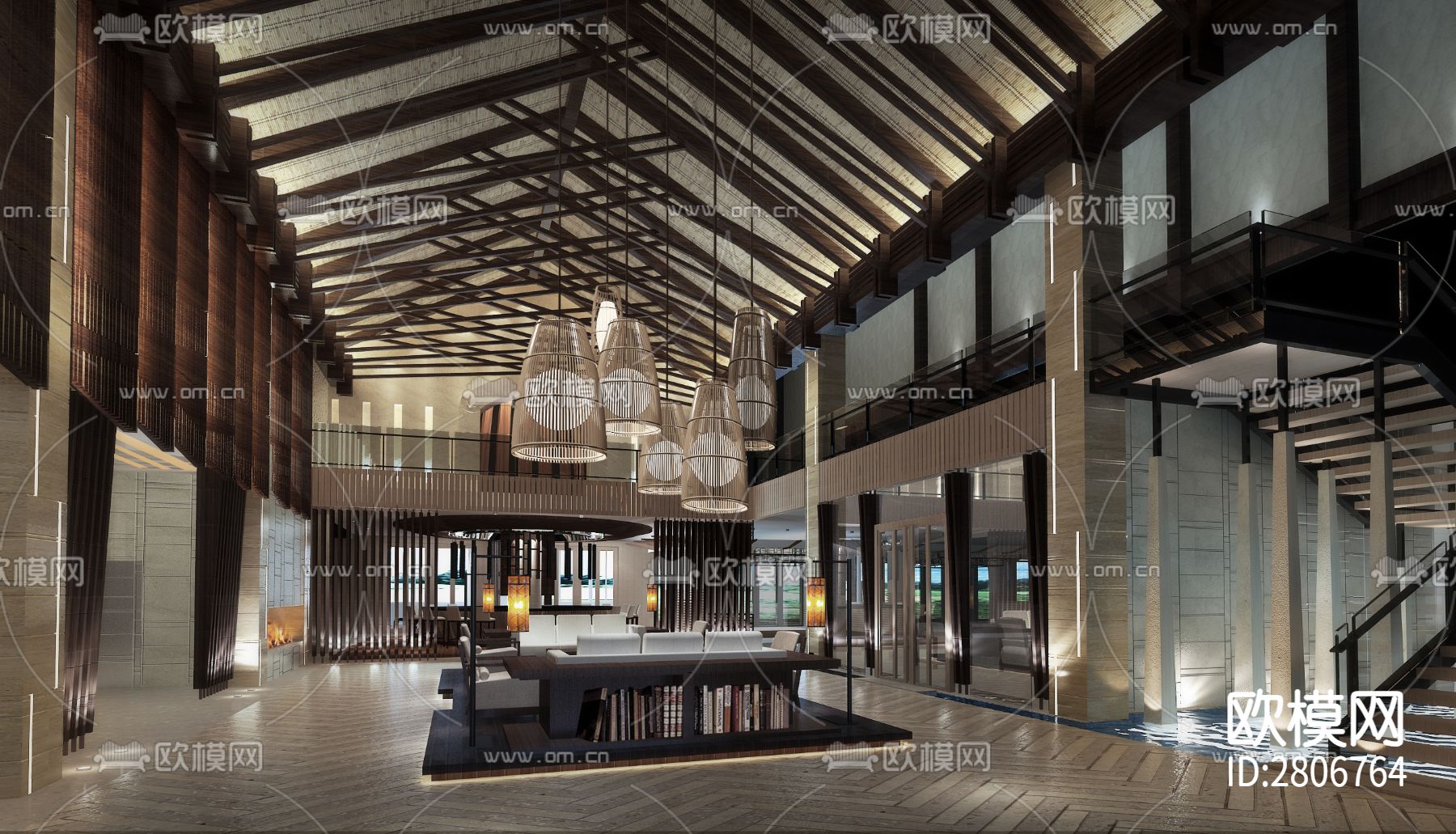 高尔夫球场会所全套cad施工图下载（渲染图1）