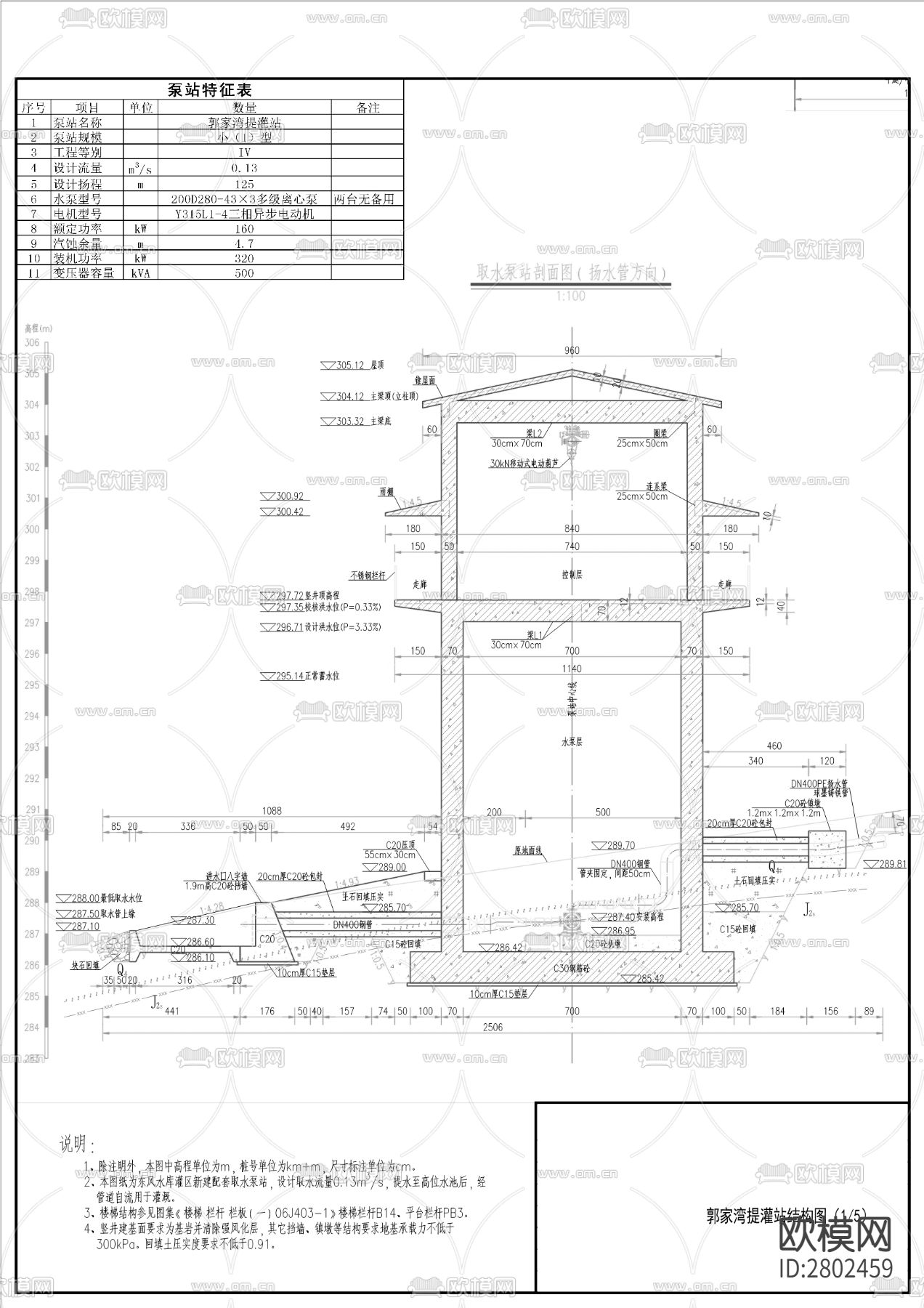 东风水库中型灌区续建配套与节水改造工程CAD施工图下载（渲染图4）