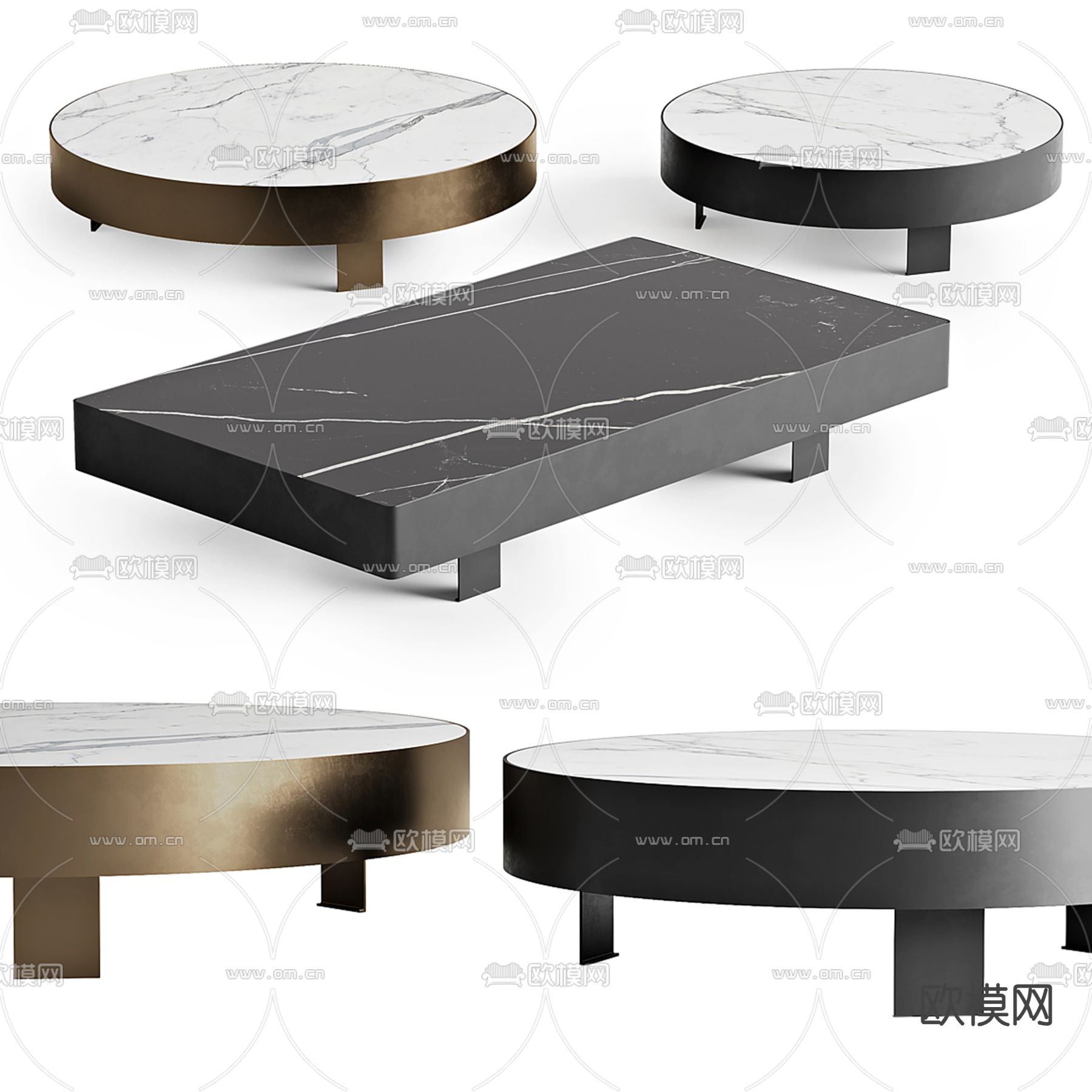 Bonaldo 现代茶几3d模型下载（渲染图1）