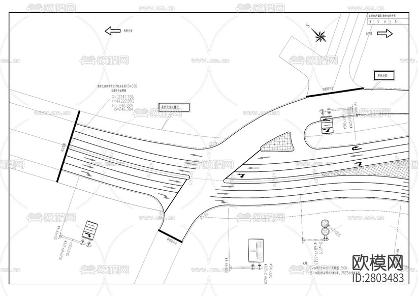 四望山物流園平場一期及道路工程CAD施工圖下載(渲染圖3)