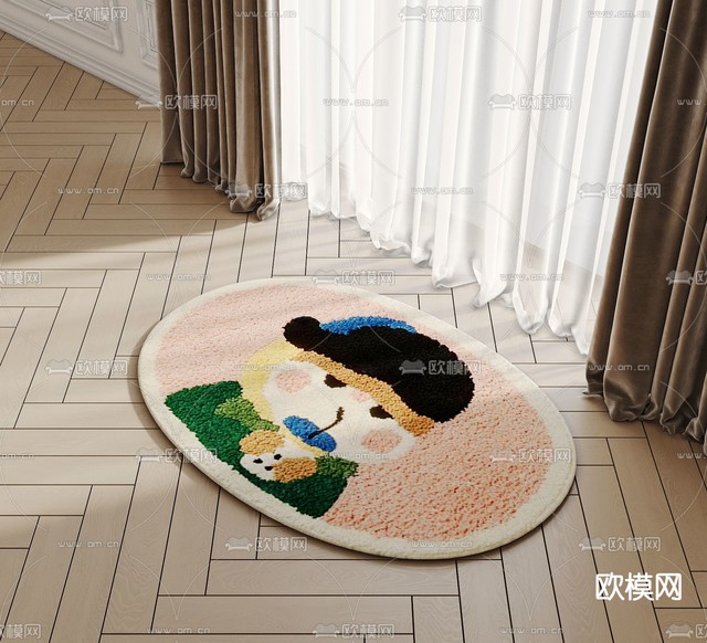 毛绒地毯3d模型下载