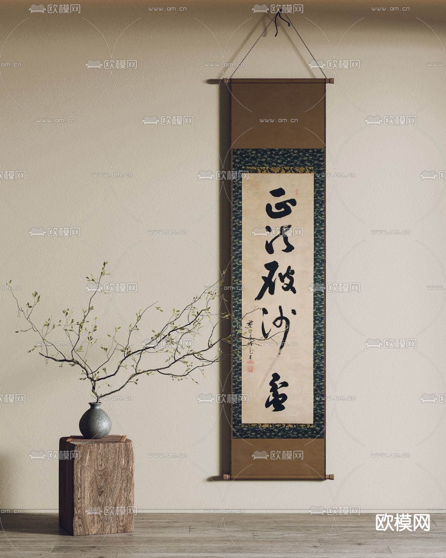 新中式书法 装饰画3d模型下载_ID14240332_3dmax免费模型-欧模网