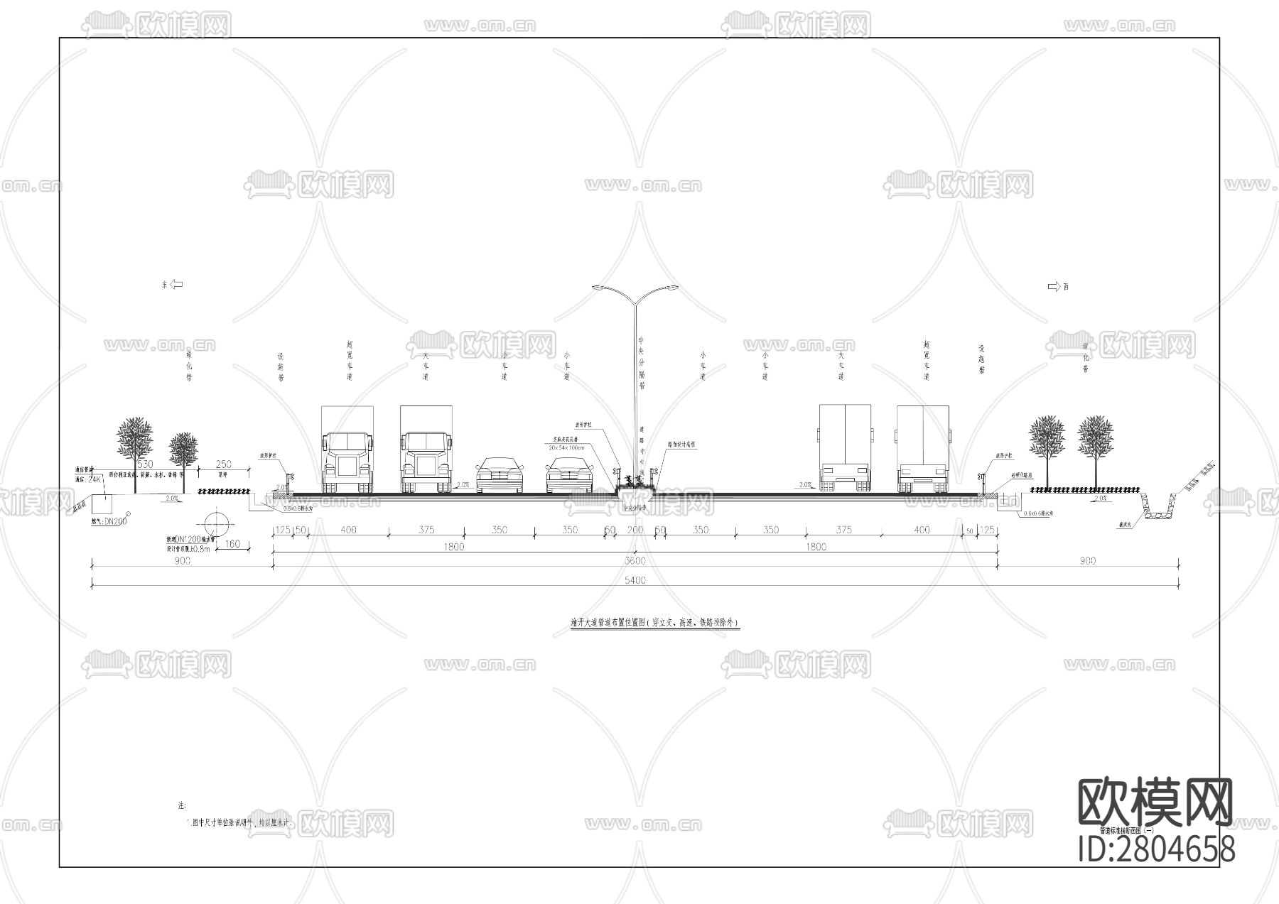 鱼嘴水厂二期输配水cad工程图下载（渲染图4）
