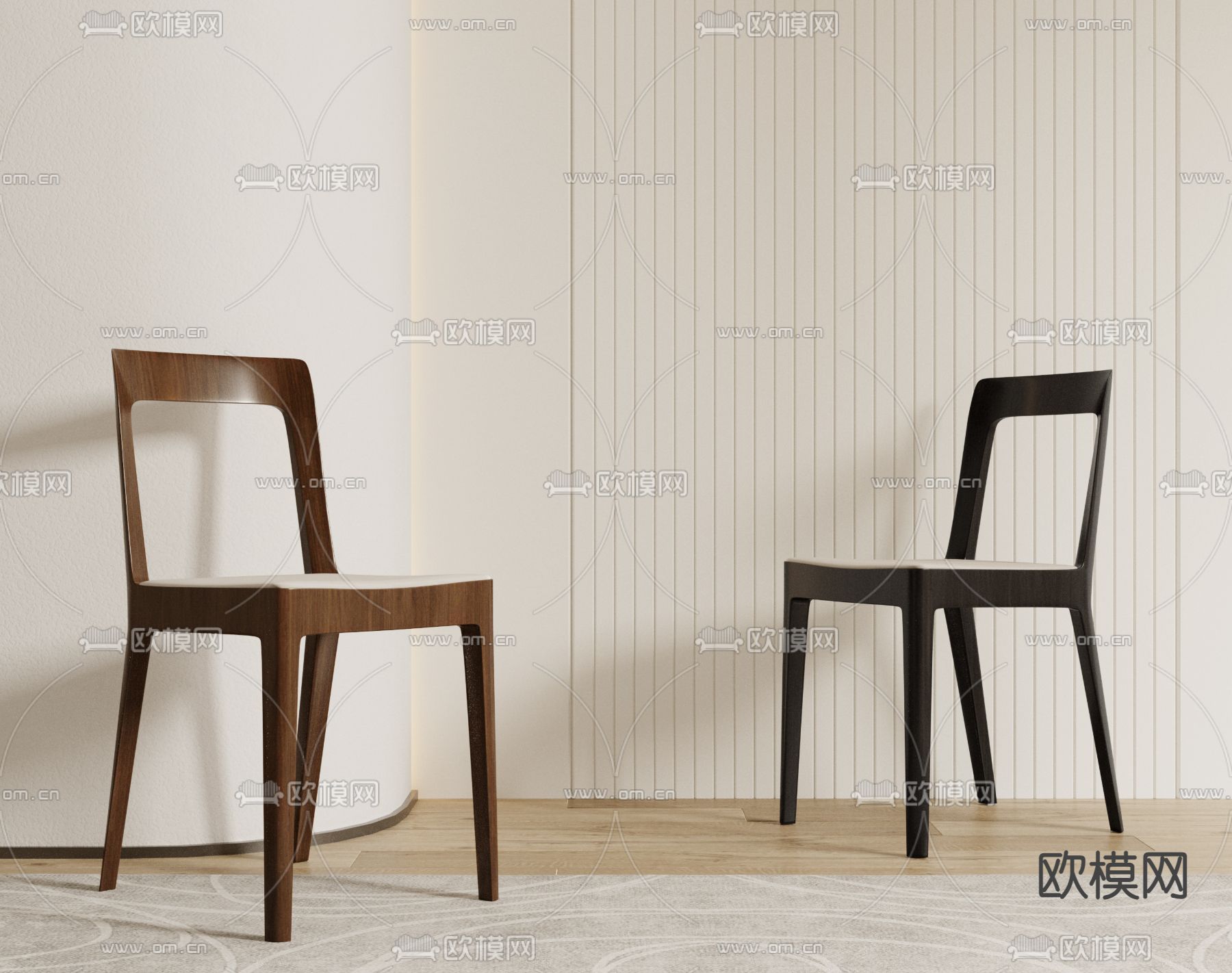 新中式椅子 休闲椅su模型下载（渲染图1）