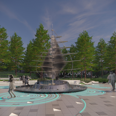 帆船艺术雕塑su模型