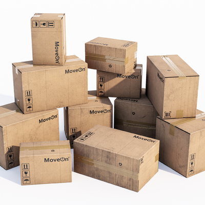  现代纸盒 纸箱su模型 