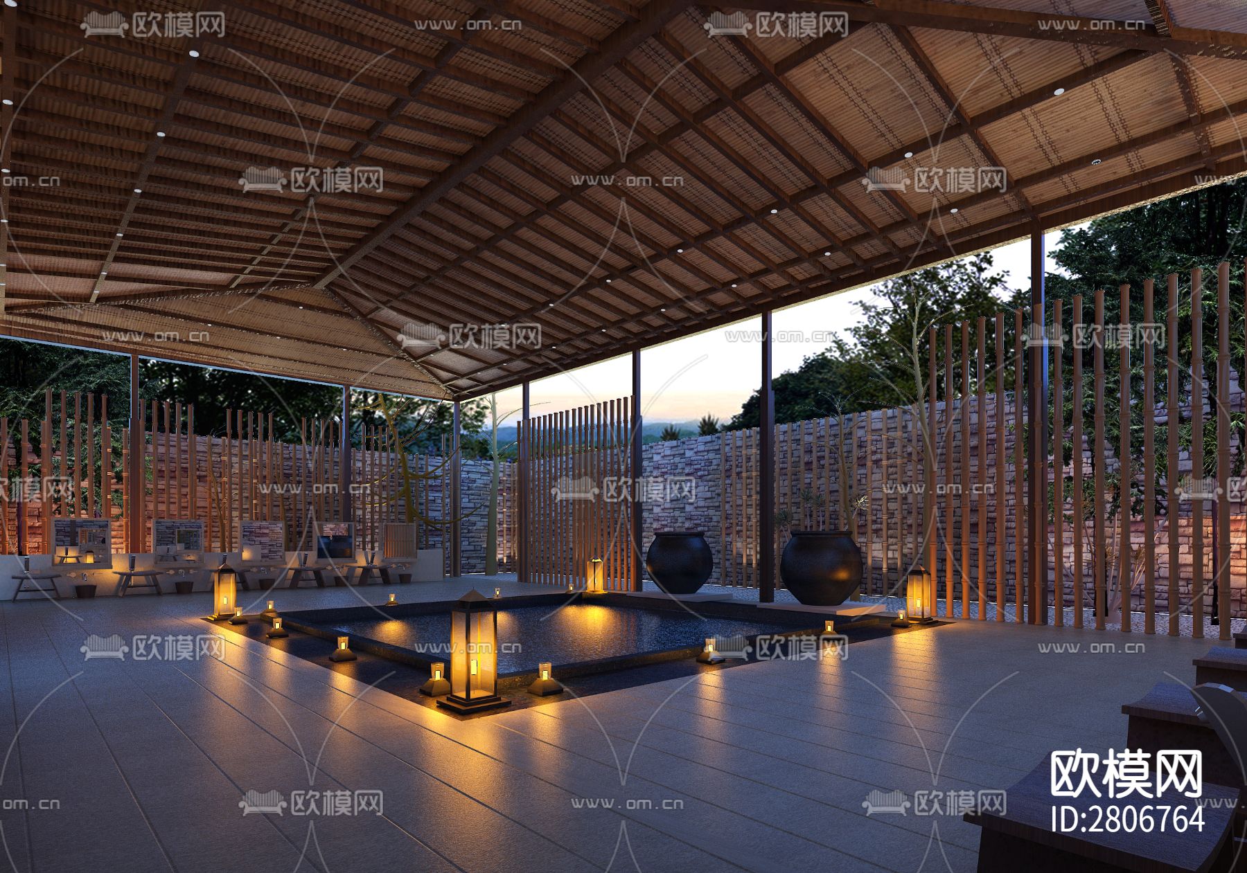 高尔夫球场会所全套cad施工图下载（渲染图4）