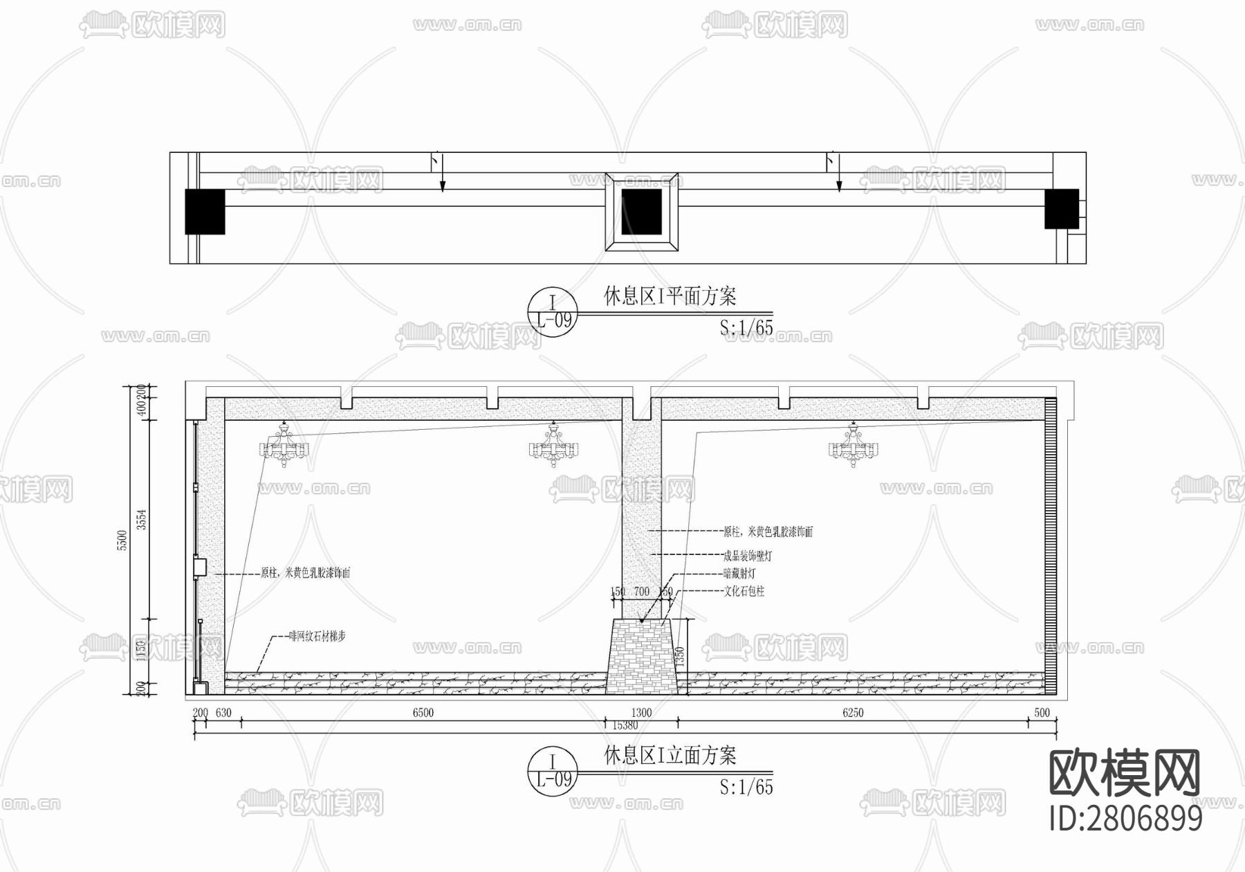 1000㎡健身休闲娱乐会所室内cad施工图下载（渲染图7）