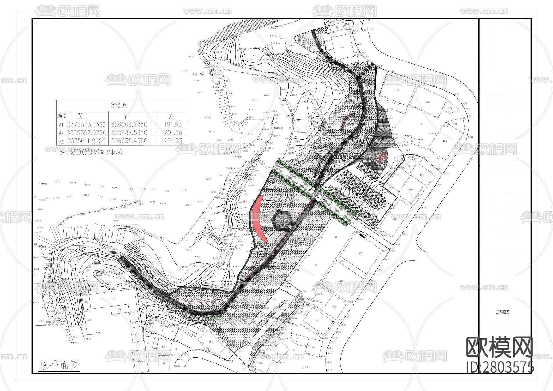 新乡集镇绿化升级CAD施工图下载（渲染图1）