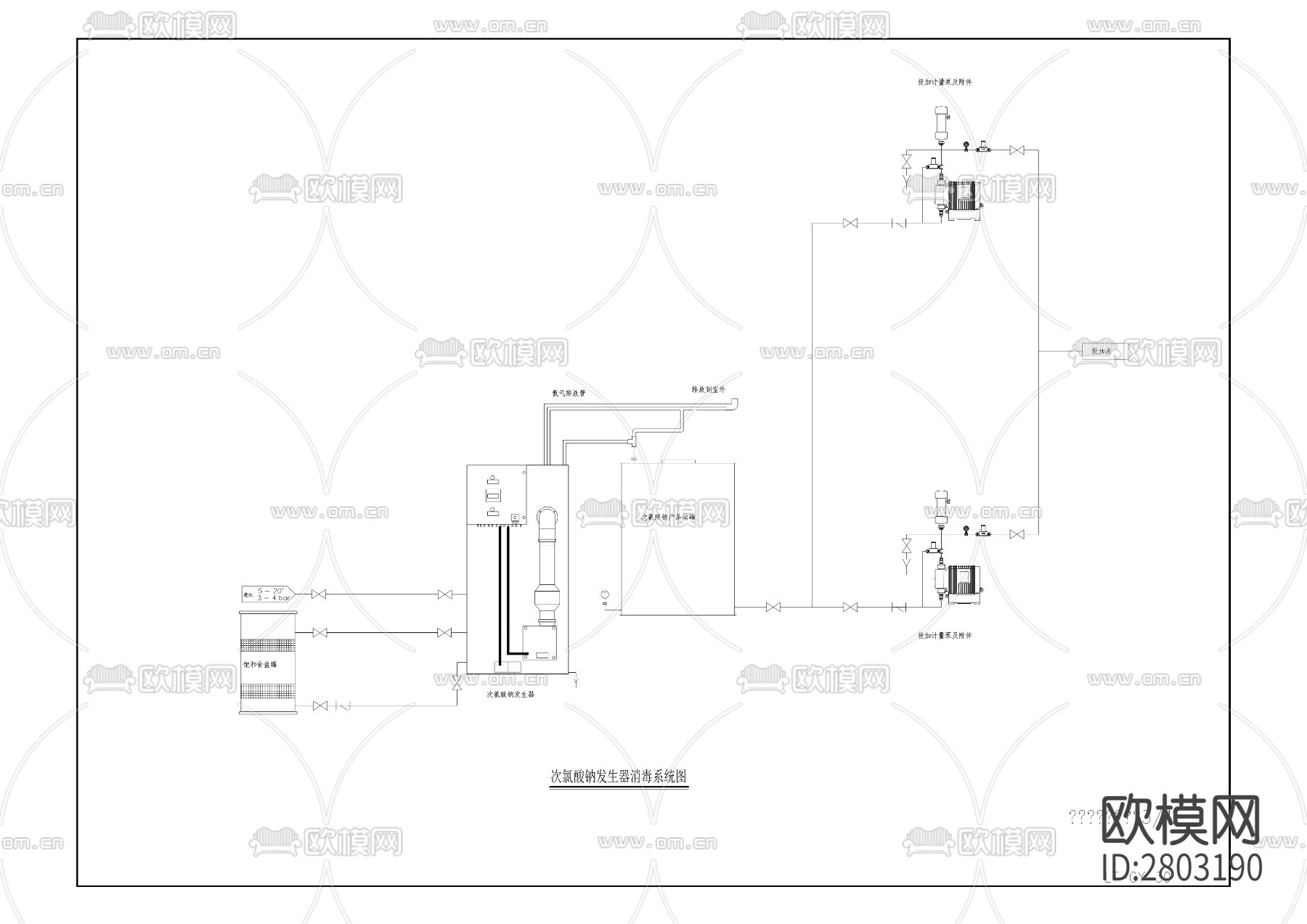 龙潭水厂扩建工程CAD施工图下载（渲染图4）