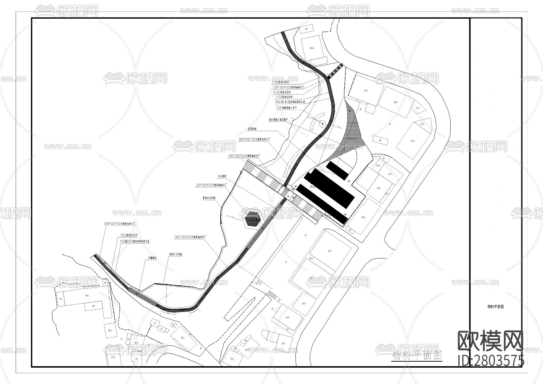 新乡集镇绿化升级CAD施工图下载（渲染图5）