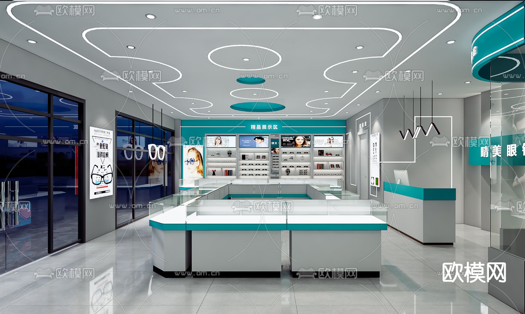 现代眼镜店3d模型下载（渲染图4）