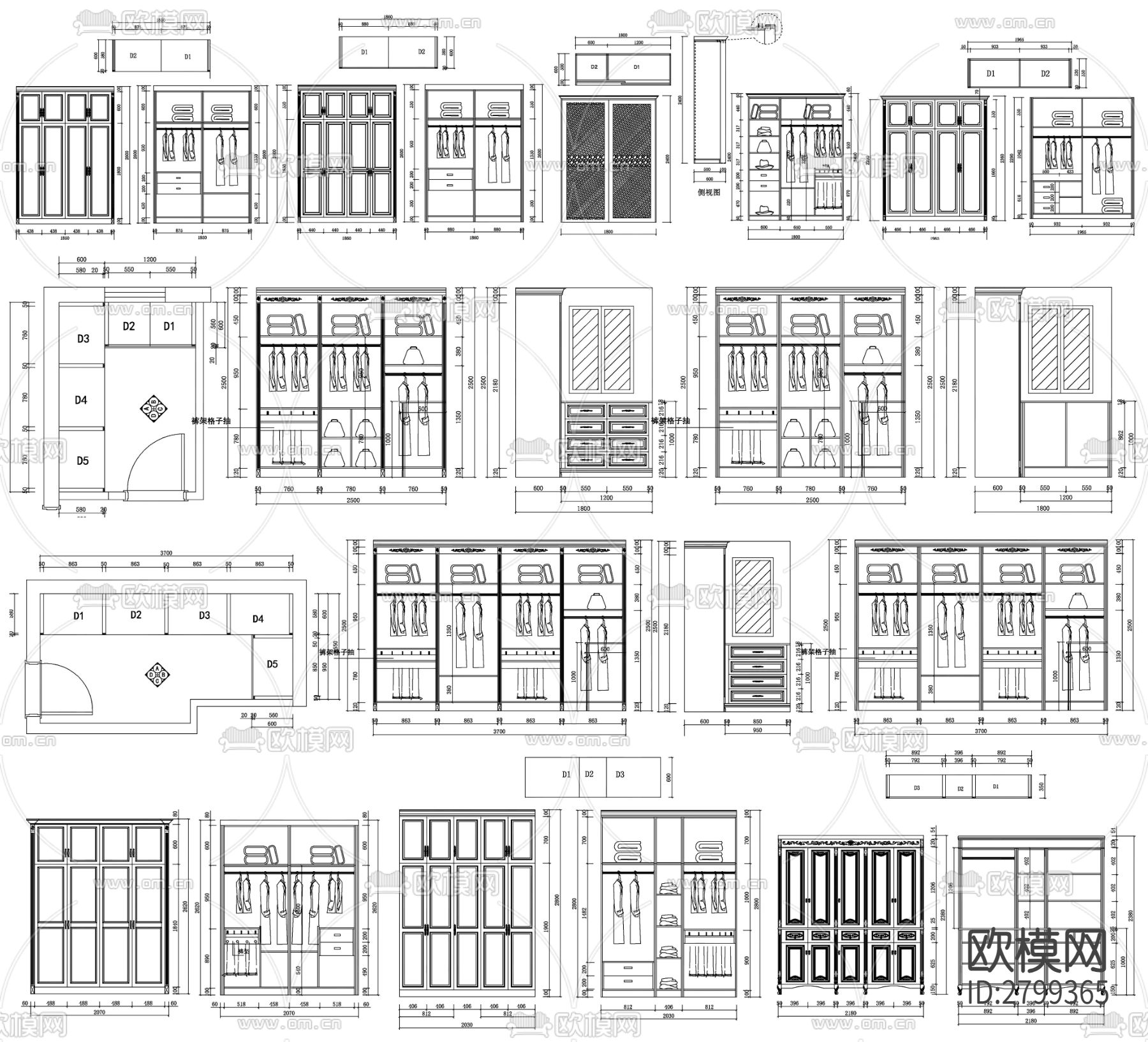 衣柜室内设计cad图库下载（渲染图7）